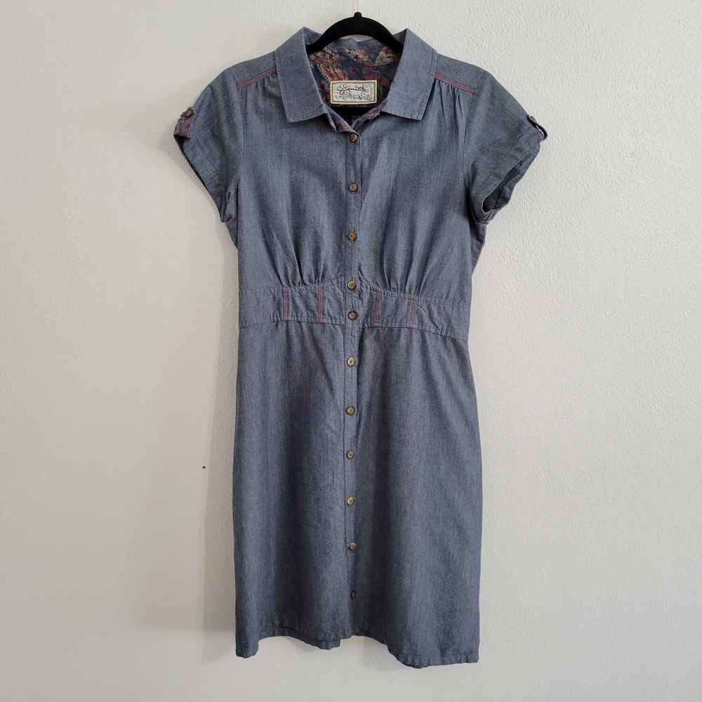Aventura Chambray Short Sleeve Sheath Dress